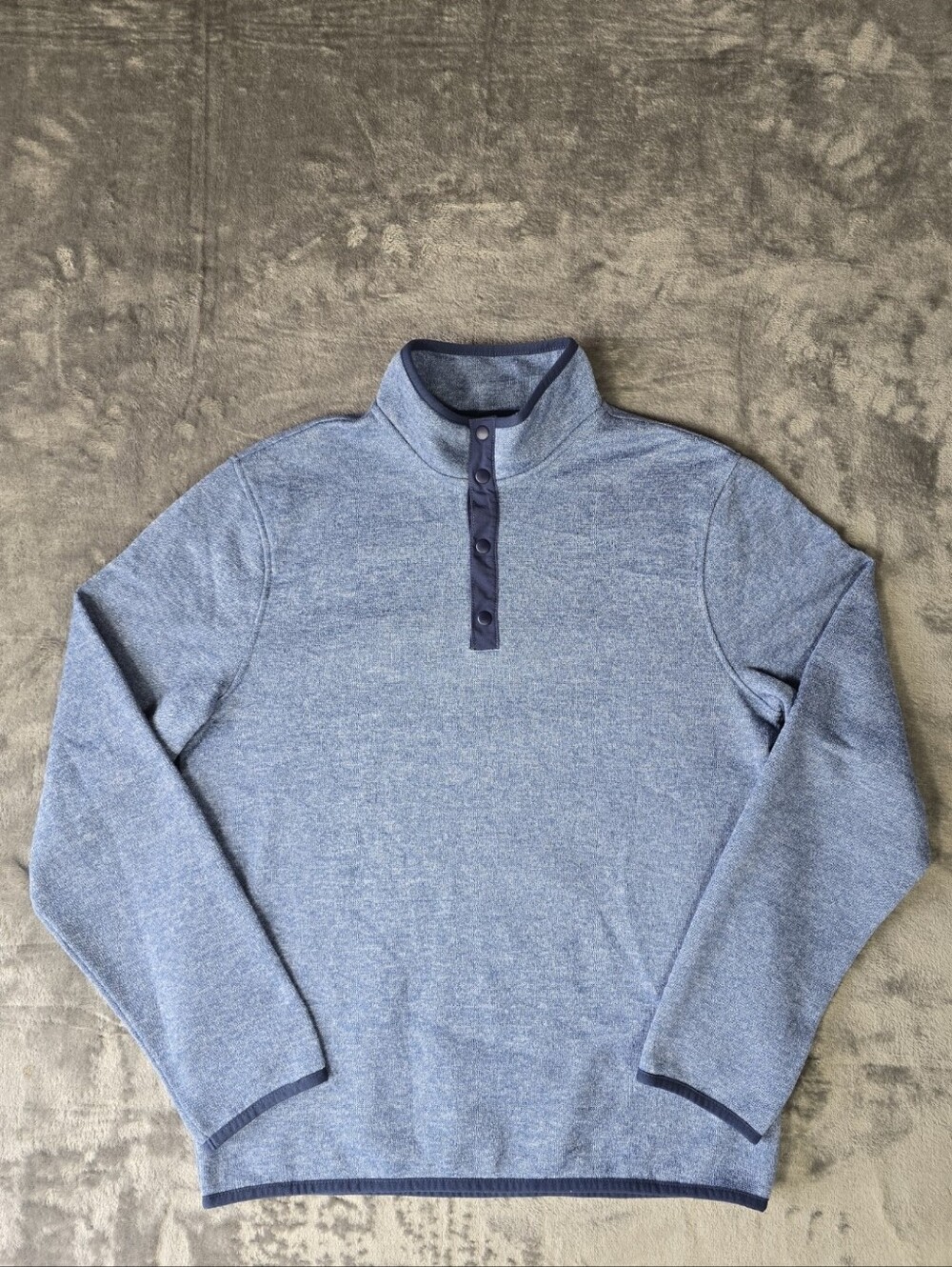 J. Crew Snap Button Fleece Sweater Size Small Blue